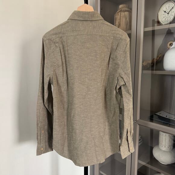 Taylor Stitch The Utility Shirt in Canteen Nep Green 38 NEW Organic Cotton Linen - Picture 5 of 7